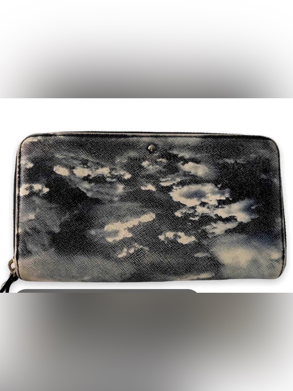 kate spade Black Cloud-Print Zip Wallet